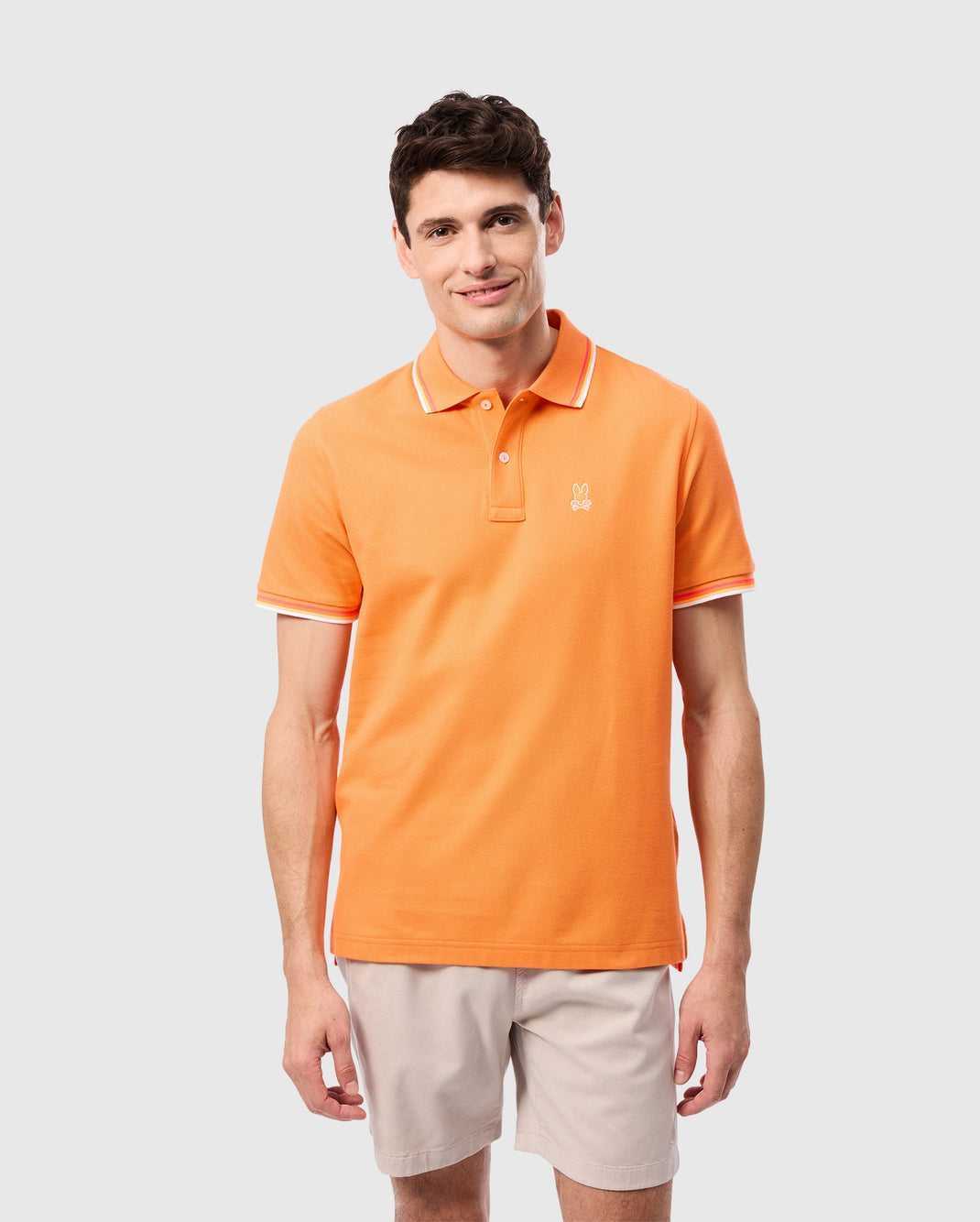 Polos Psycho Bunny Granbury Pique Polo Rose Homme | MDF-48235111